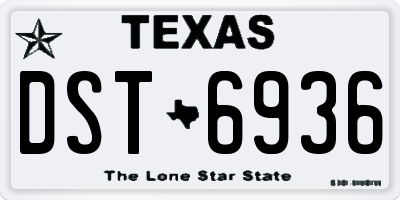 TX license plate DST6936
