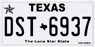 TX license plate DST6937