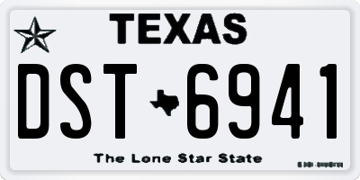 TX license plate DST6941