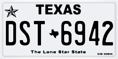 TX license plate DST6942