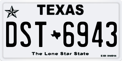 TX license plate DST6943