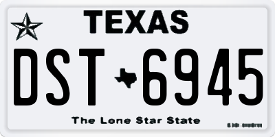 TX license plate DST6945