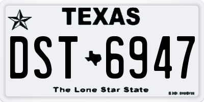 TX license plate DST6947