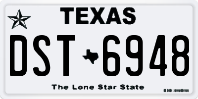TX license plate DST6948