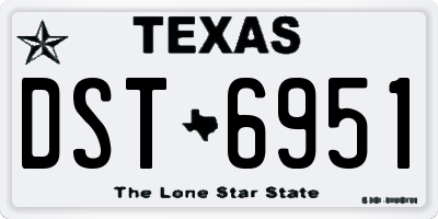 TX license plate DST6951