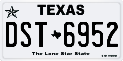 TX license plate DST6952