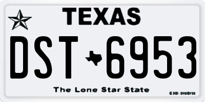 TX license plate DST6953