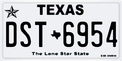 TX license plate DST6954