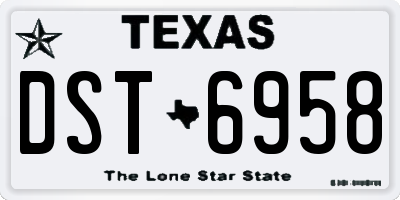 TX license plate DST6958