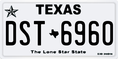 TX license plate DST6960