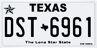 TX license plate DST6961