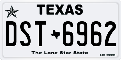 TX license plate DST6962