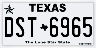 TX license plate DST6965