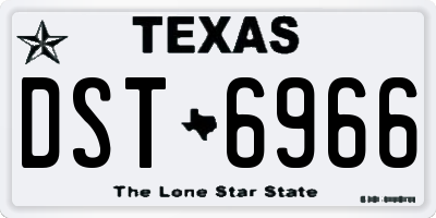 TX license plate DST6966