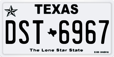 TX license plate DST6967