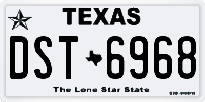 TX license plate DST6968