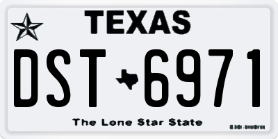 TX license plate DST6971