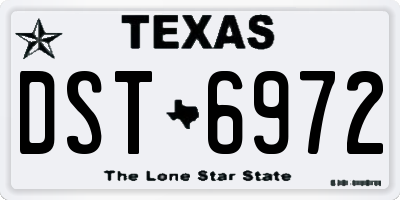 TX license plate DST6972