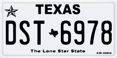 TX license plate DST6978