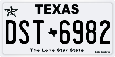 TX license plate DST6982