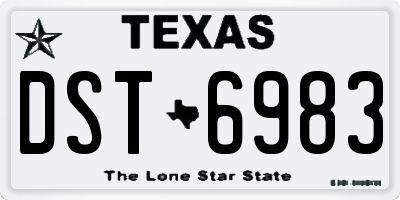 TX license plate DST6983