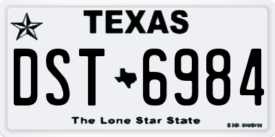 TX license plate DST6984