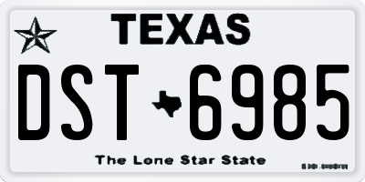 TX license plate DST6985