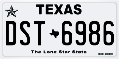 TX license plate DST6986