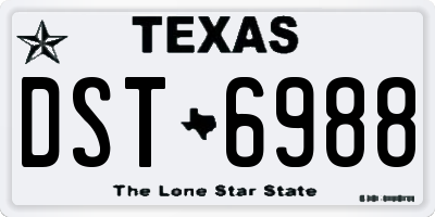 TX license plate DST6988