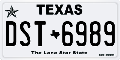 TX license plate DST6989