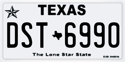 TX license plate DST6990