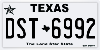 TX license plate DST6992