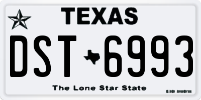 TX license plate DST6993