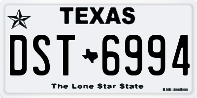 TX license plate DST6994