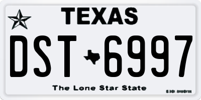 TX license plate DST6997
