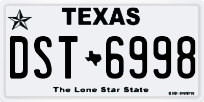 TX license plate DST6998