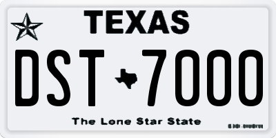 TX license plate DST7000