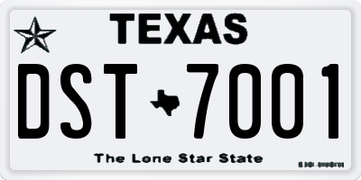 TX license plate DST7001