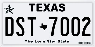 TX license plate DST7002