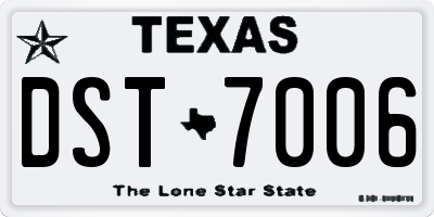 TX license plate DST7006
