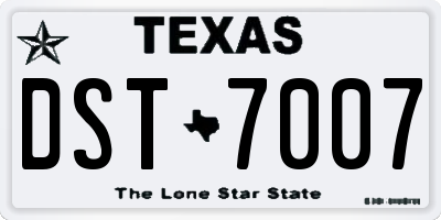 TX license plate DST7007