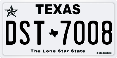 TX license plate DST7008