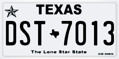 TX license plate DST7013