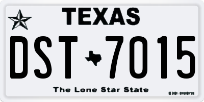 TX license plate DST7015