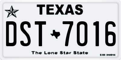 TX license plate DST7016