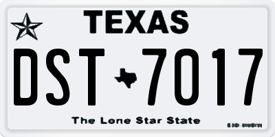 TX license plate DST7017