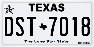 TX license plate DST7018
