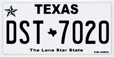 TX license plate DST7020