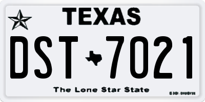 TX license plate DST7021
