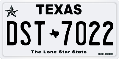 TX license plate DST7022